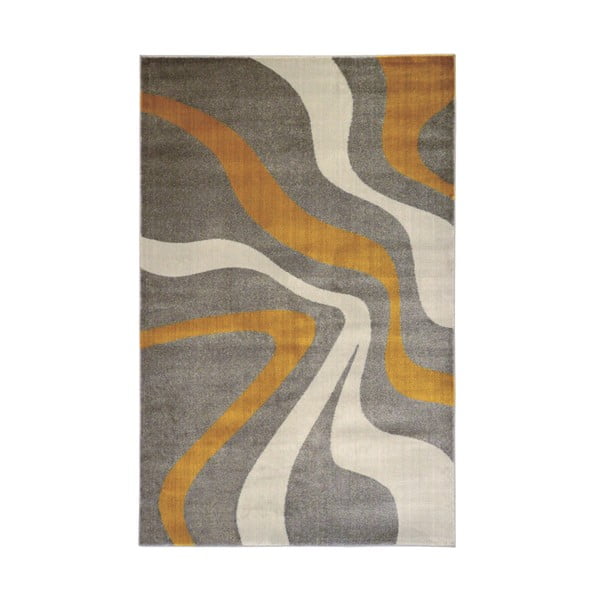 Sivý koberec Webtappeti Swirl Yellow, 120 x 160 cm
