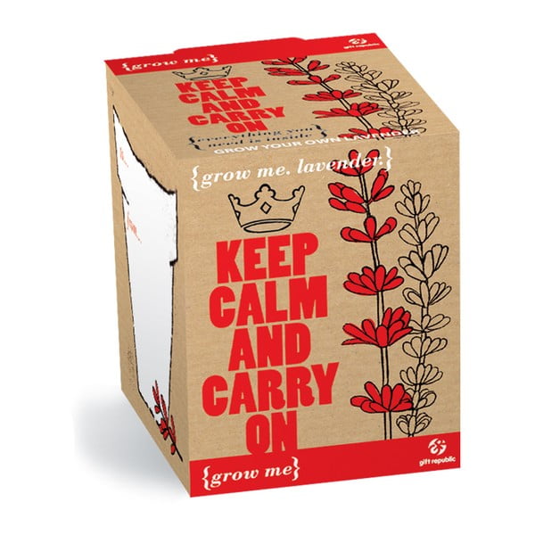 Pestovateľský set so semienkami levandule Gift Republic Keep Calm and Carry On