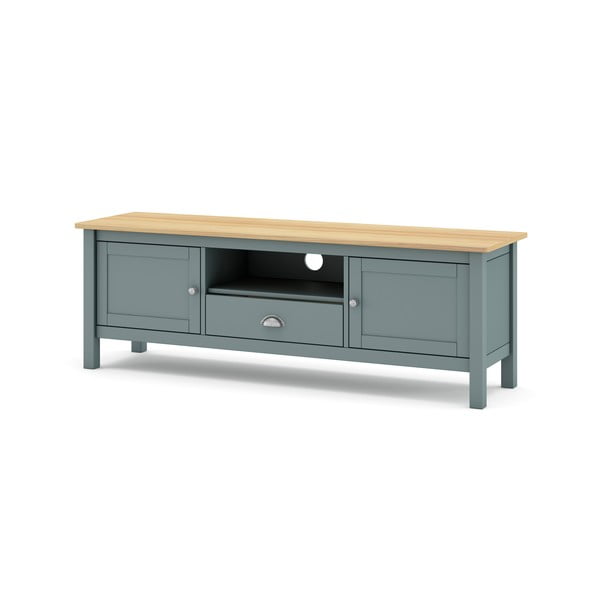 TV stolík sivozelený z borovicového dreva 158x53x40 cm Misti – Marckeric-image-2