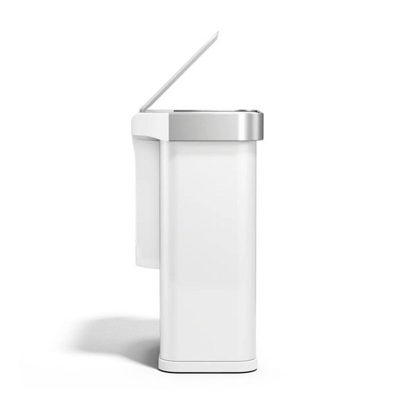 Matne biely bezdotykový oceľový odpadkový kôš 58 l Sensor – simplehuman-image-4