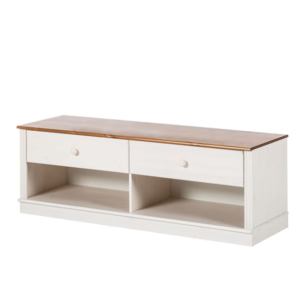 Biely TV stolík z borovicového dreva 137x47 cm Anita – Støraa-image-2