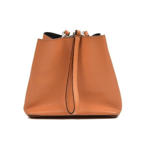 Koňakovohnedá kožená kabelka Mangotti Bags Catarina