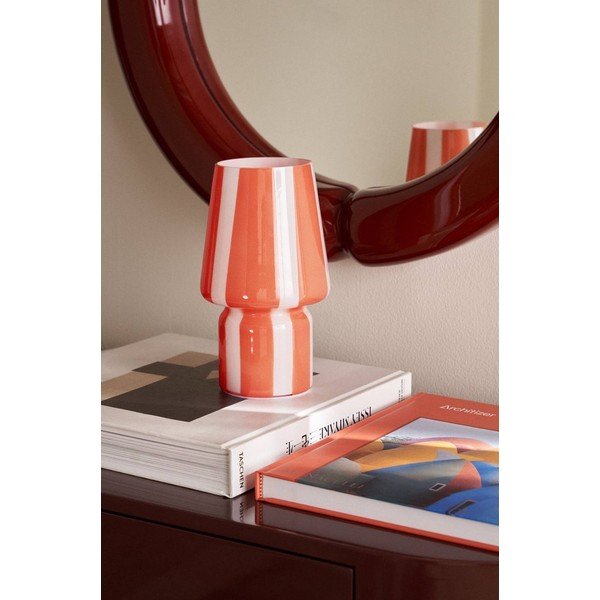 Červená/biela sklenená stolová lampa (výška  21,5 cm) Carlo – Ellos Home-image-2