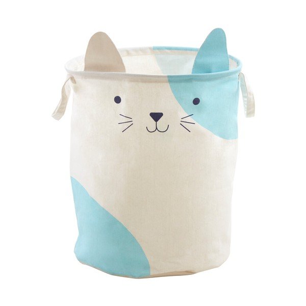 Biely látkový detský kôš na hračky ø 40x48 cm Mimo Cat Face – Premier Housewares