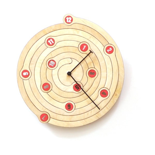 Drevené hodiny Spiral, 29 cm