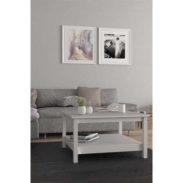 Biely konferenčný stolík 81x81 cm Madrid - Tvilum-image-1