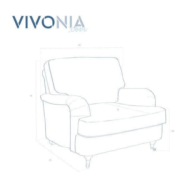 Modré kreslo Vivonita William-image-1