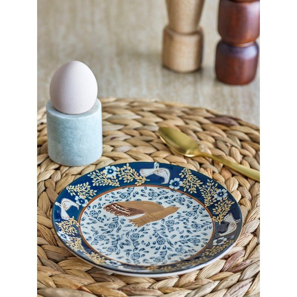 Modrý dezertný kameninový tanier ø 16 cm Hezha – Bloomingville-image-1