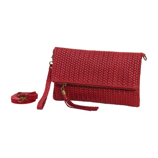 Červená listová kabelka / kabelka z pravej kože Andrea Cardone Nice Ricca
