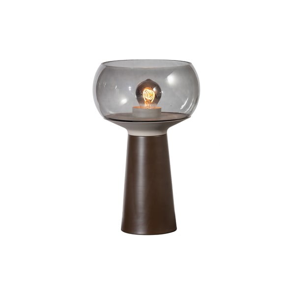Hnedá kovová stolová lampa BePureHome, výška 37 cm