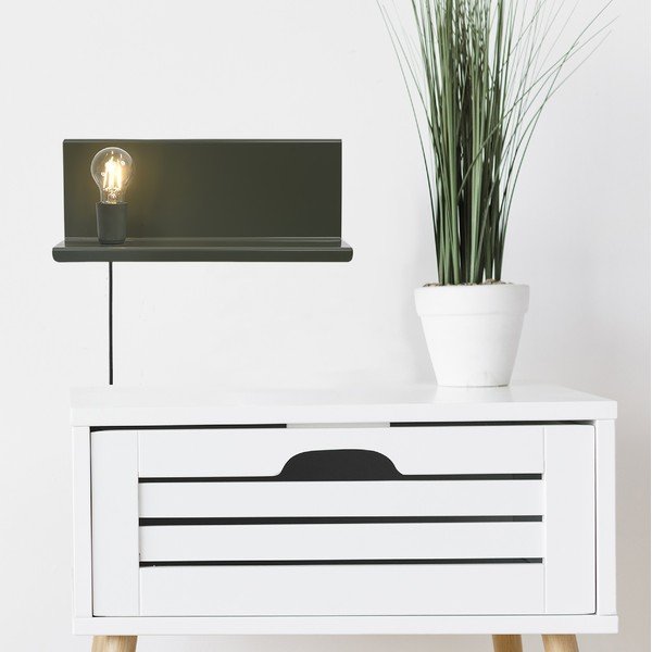Zelené nástenné svietidlo s poličkou Homemania Decor Shelfie2-image-1