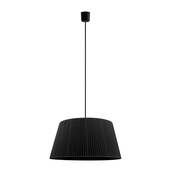 Čierne závesné svietidlo Bulb Attack Dos Plisado, ⌀ 54 cm