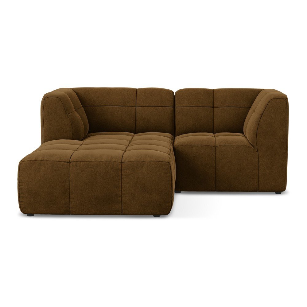 Zamatová rohová pohovka v horčicovej farbe (ľavý roh/s leňoškou) Aloha – Makamii