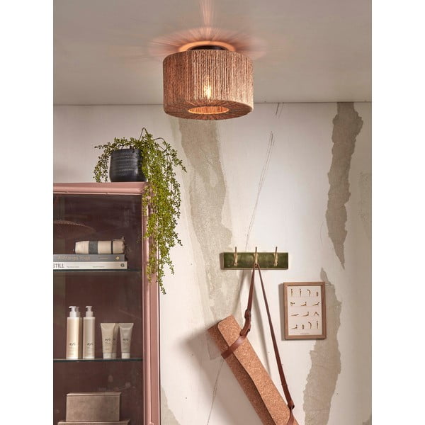 Stropné svietidlo s tienidlom z juty v prírodnej farbe ø 30 cm Iguazu – Good&amp;Mojo-image-1