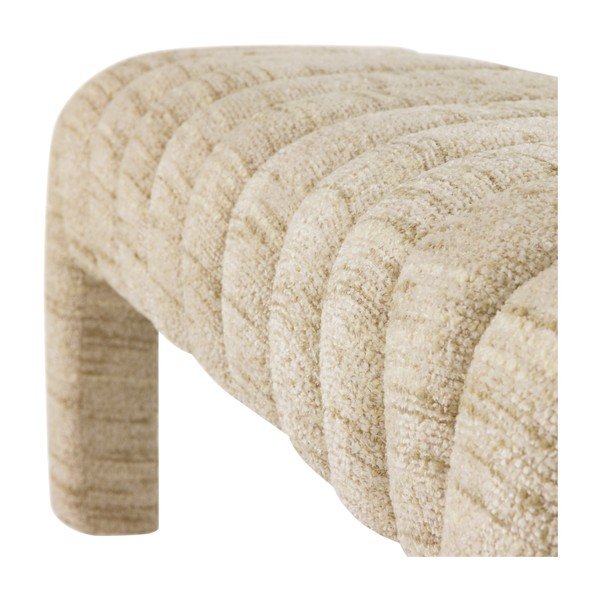 Béžová polstrovaná lavica z textílie buklé Frex – WOOOD-image-4