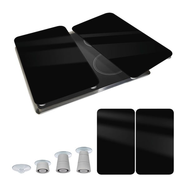 Kryty na sporák v súprave 2 ks z tvrdeného skla 30x52 cm Universal – Wenko-image-3