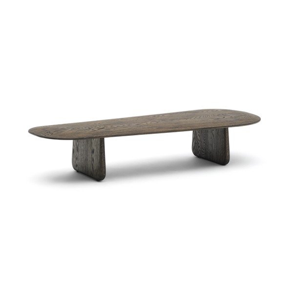 Tmavohnedý konferenčný stolík z dubového dreva 64x146 cm Pirita – Kave Home
