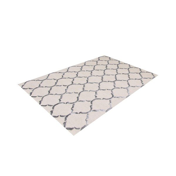 Ručne tuftovaný strieborný koberec Bakero Chain, 183 x 122 cm-image-1