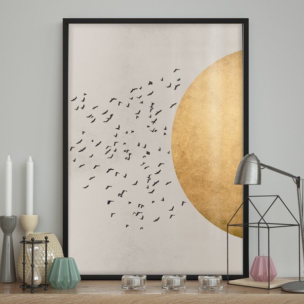Nástenný plagát v ráme BIRDS/SILHOUTTE, 50 x 70 cm-image-1