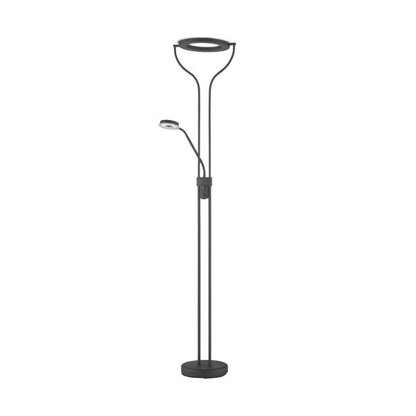 Čierna LED stmievateľná stojacia lampa (výška 180 cm) Davos – Fischer & Honsel