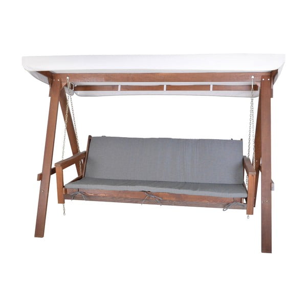 Sivo-hnedá drevená záhradná hojdačka Adelaida – Rojaplast