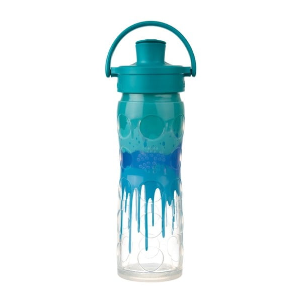 Sklenená fľaša na vodu so silikónovým chráničom Lifefactory Splash Activ Premium, 475 ml