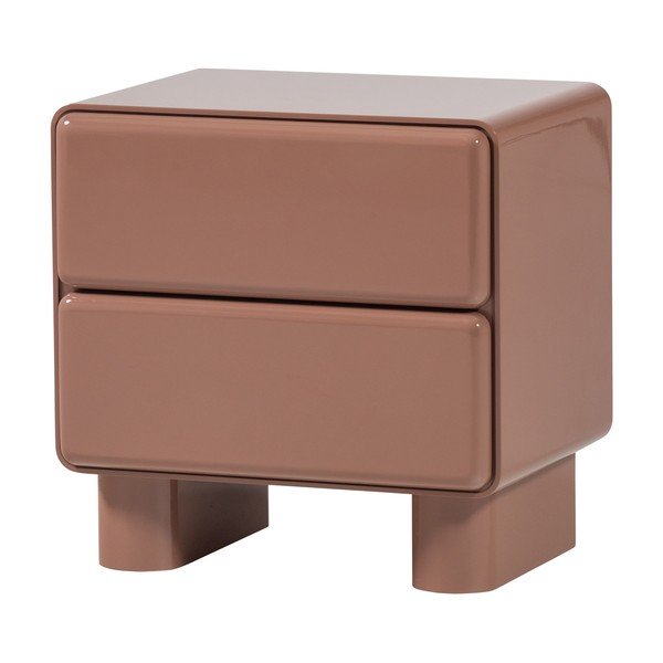 Ružový lesklý nočný stolík Lustra – WOOOD-image-2