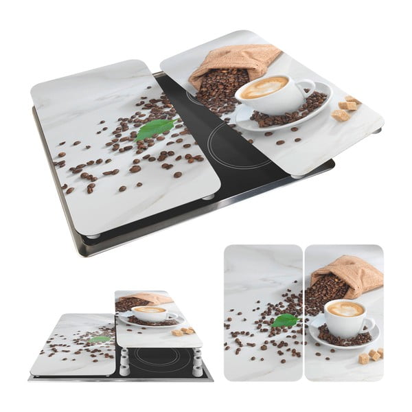Kryty na sporák z tvrdeného skla v súprave 2 ks 52x30 cm Café Aromatica – Maximex-image-3