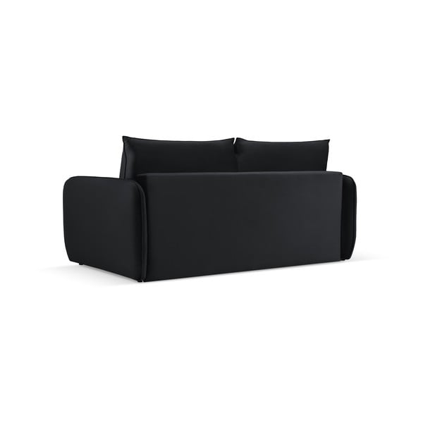 Čierna zamatová rozkladacia pohovka 194 cm Vienna – Cosmopolitan Design-image-3