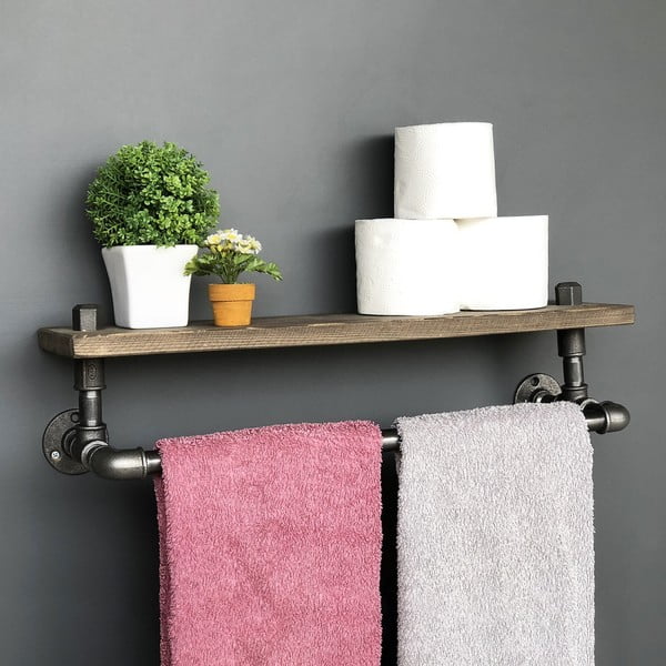 Drevená polica s háčikmi Raffan Pipe-image-2