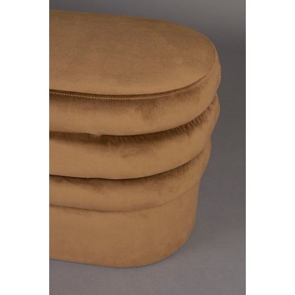 Hnedá zamatová lavica Aditi – Dutchbone-image-3