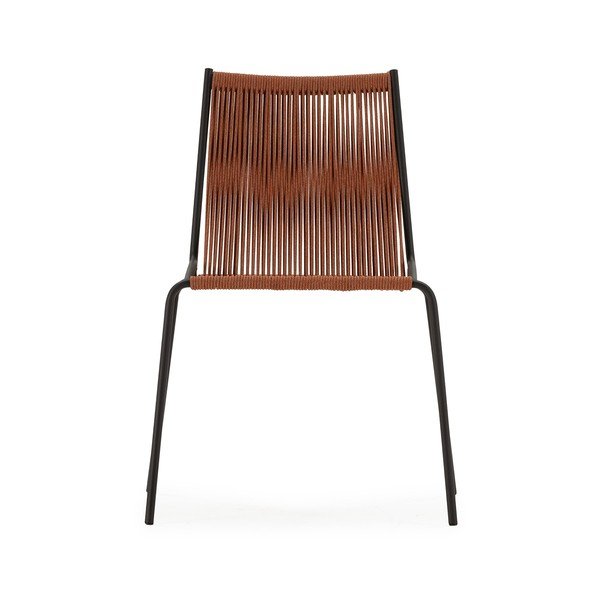 Terakotové kovové stohovateľné jedálenské stoličky v súprave 2 ks Emily – Marckeric-image-4