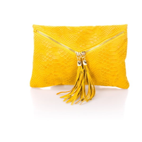 Žltá kožená kabelka Giulia Massari Erinn
