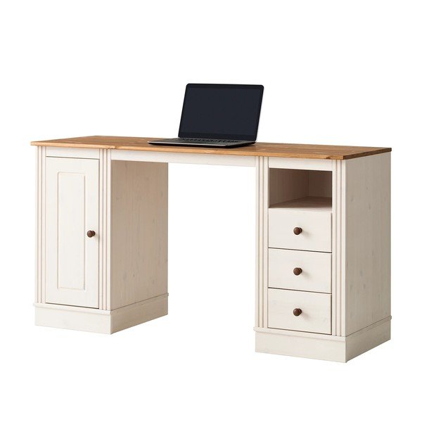 Pracovný stôl s doskou z borovicového dreva 50x140 cm Anita – Støraa-image-4