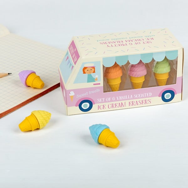 Sada 6 gúm na gumovanie Rex London Ice Cream-image-1