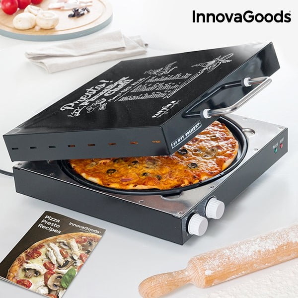 Elektrický box na pizzu s kuchárskou knihou InnovaGoods, výkon 1200W