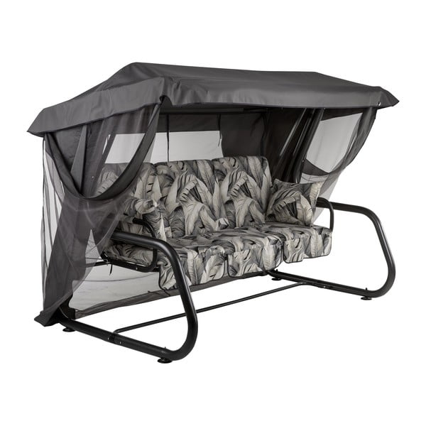 Sivá kovová záhradná hojdačka Venezia – Dajar-image-1