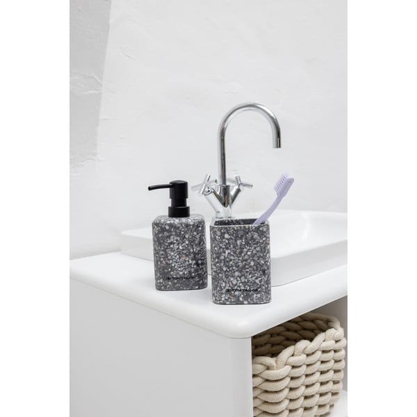 Sivý téglik na zubné kefky z polyresínu Tom Tailor T-Terrazzo – Wenko-image-1
