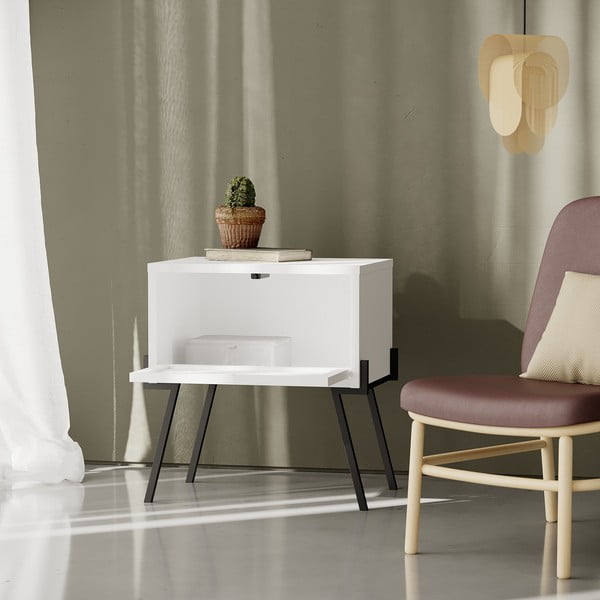 Biely nočný stolík Naive – Kalune Design-image-4