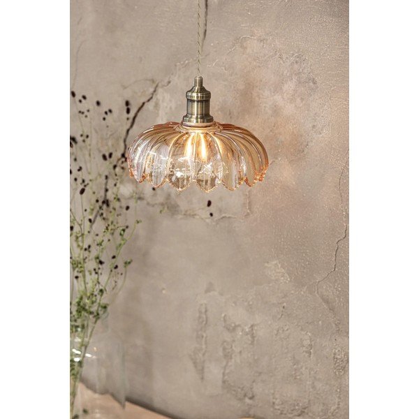 Závesné svietidlo v mosadzno-jantárovej farbe so skleneným tienidlom ø 25,5 cm Kurage – Markslöjd-image-3