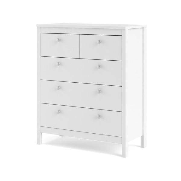 Biela vysoká komoda 82x99 cm Madrid – Tvilum-image-3