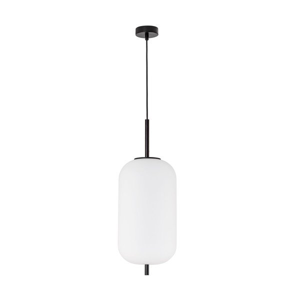 Biele/čierne sklenené závesné svietidlo ø 22 cm Lato – Nova Luce