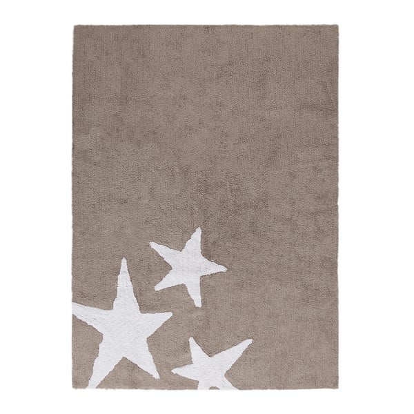 Béžový bavlnený ručne vyrobený koberec Lorena Canals Three Stars, 120 x 160 cm
