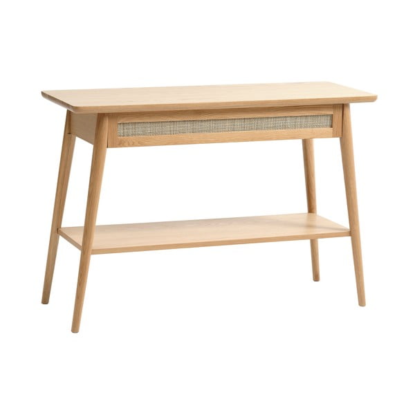 Konzolový stolík s doskou v dubovom dekore v prírodnej farbe 40x110 cm Barrali – Unique Furniture-image-3