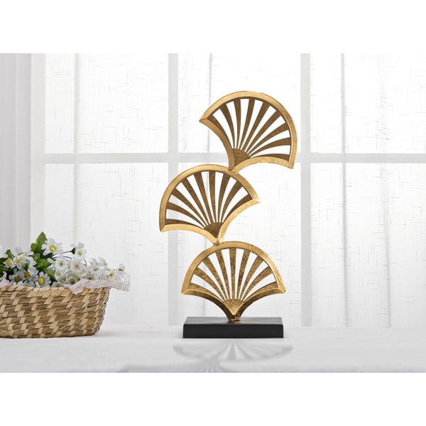 Kovová soška v zlatom dekore Mauro Ferretti Triple Leaf-image-2