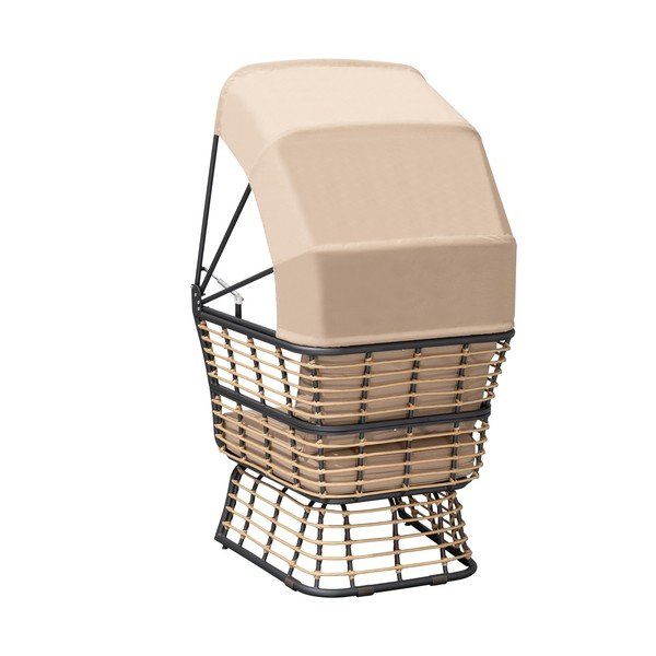 Béžové kovové záhradné kreslo Paros – Garden Pleasure-image-3