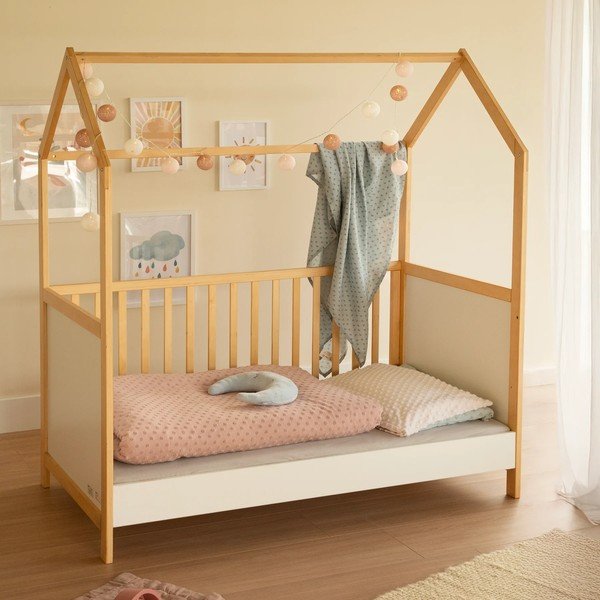 Postieľka v bielo-prírodnej farbe 70x140 cm – Roba-image-1