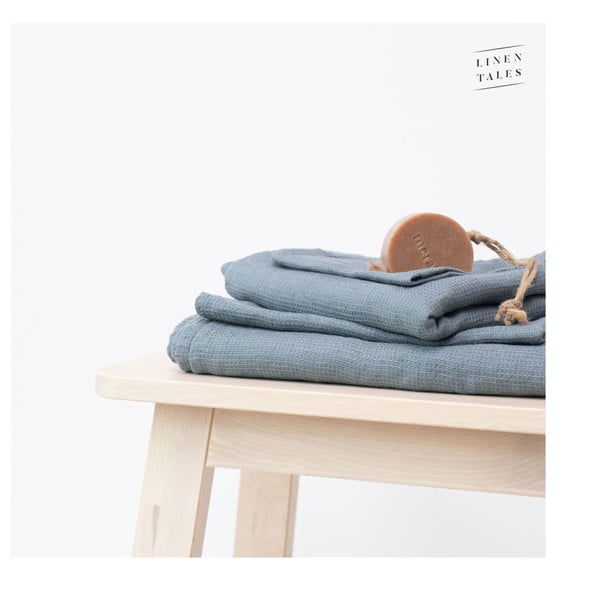 Modrý ľanový uterák 30x30 cm - Linen Tales-image-3