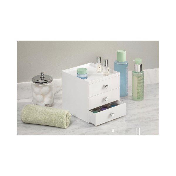 Biely úložný box s 3 zásuvkami iDesign, výška 18 cm-image-2