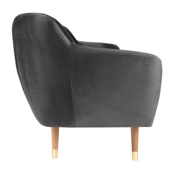 Sivé zamatové kreslo Mazzini Sofas Benito-image-4